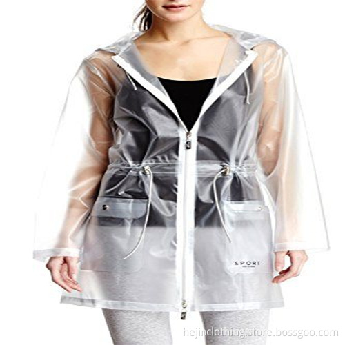 Translucent PVC adult rainwear jacket